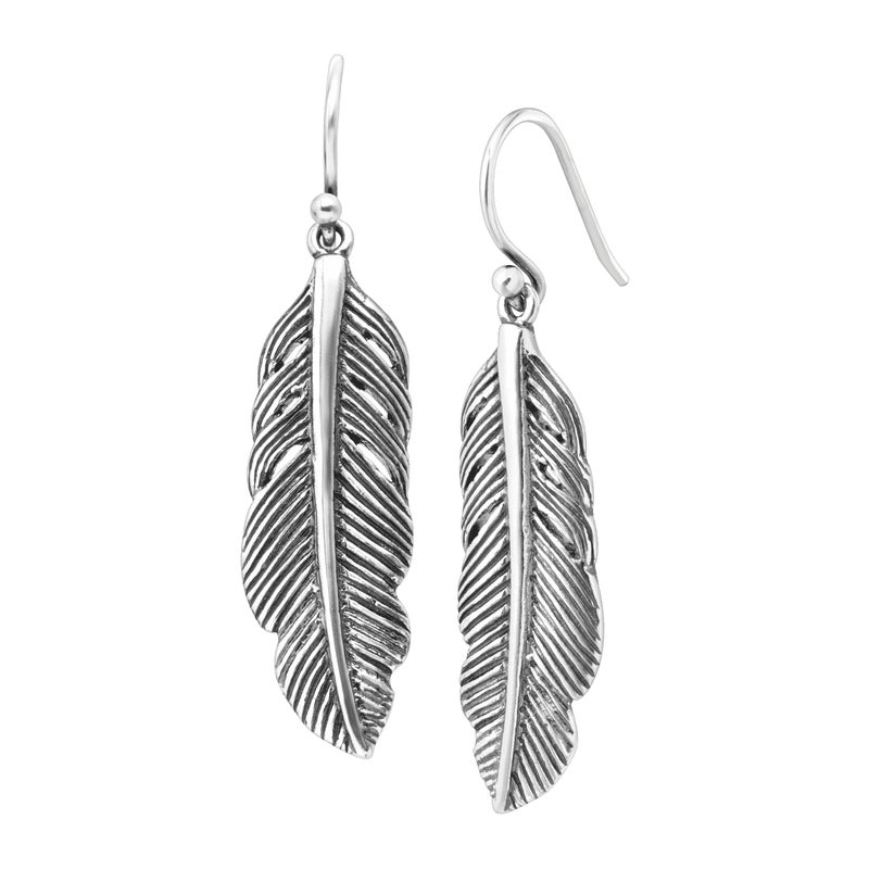 Silpada 'Etched Feather' Drop Earrings in Sterling Silver - Image 1